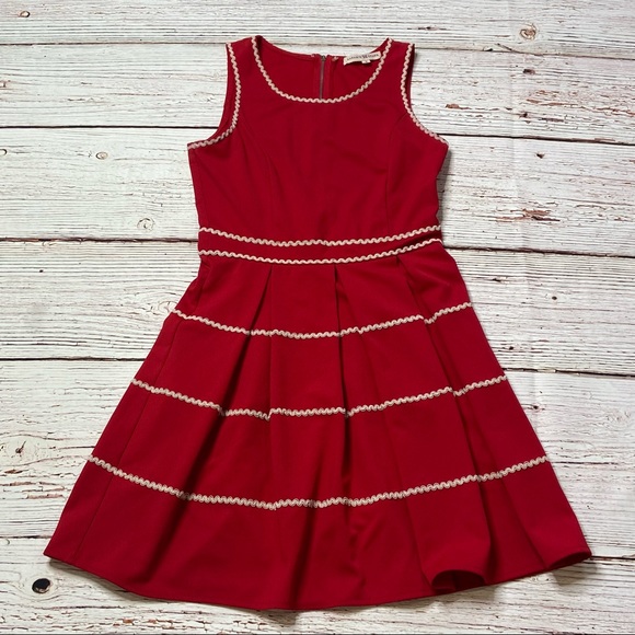 Altar’d State Red A-Line Ivory Striped Dress Sz S - Picture 2 of 14